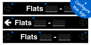 Three Flat Directional Section Black background Transparent text